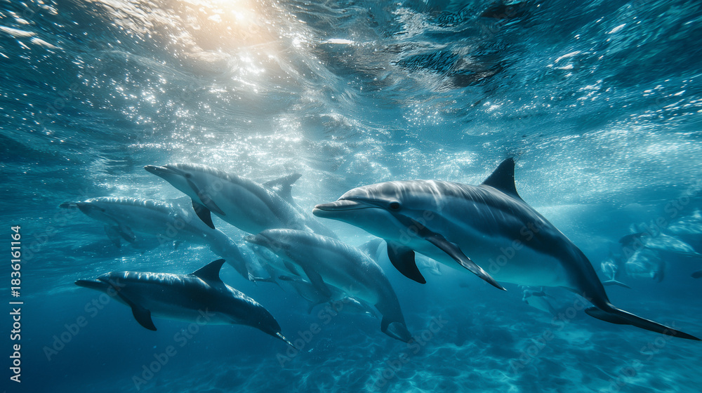 Naklejka premium dolphins in the sea