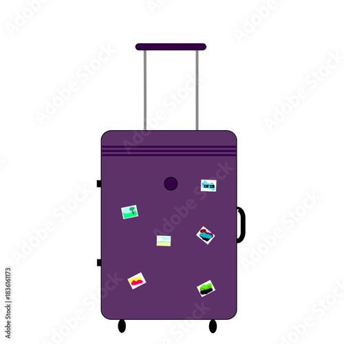 Suitcase with several stickers