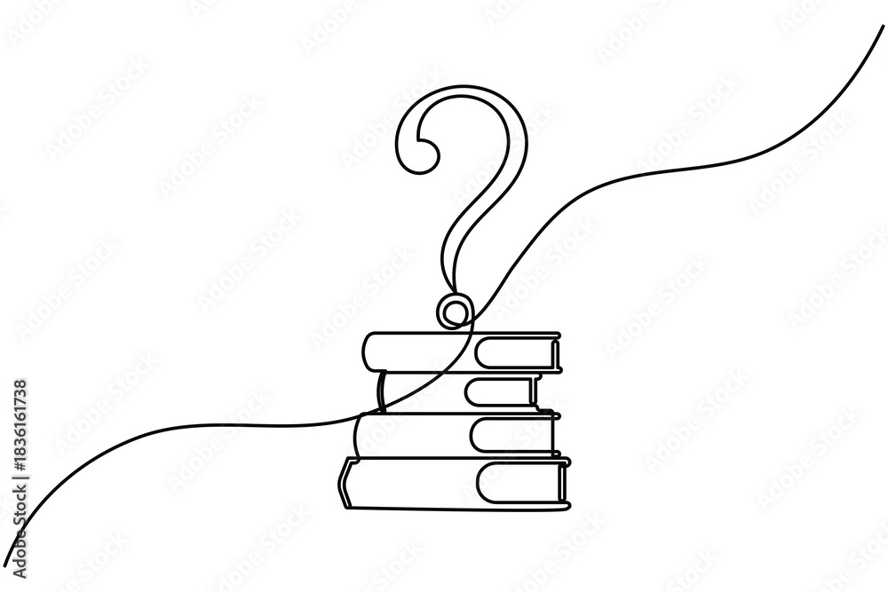 Obraz premium Continuous line question mark icon simple vector art 
