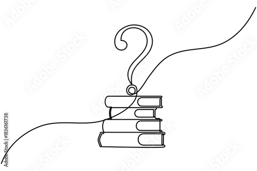 Continuous line question mark icon simple vector art
