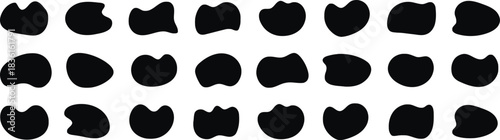blob, shape, irregular, organic, abstract, form, silhouette, black, white background, isolated, pattern, texture, design, element, background, fluid, random, unique, variation, collection, set, graphi