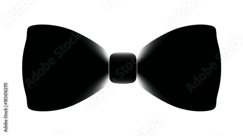 Classic Black Bow Tie Isolated on White Background for Formal Wear, Elegance, and Men's Fashion Accessory