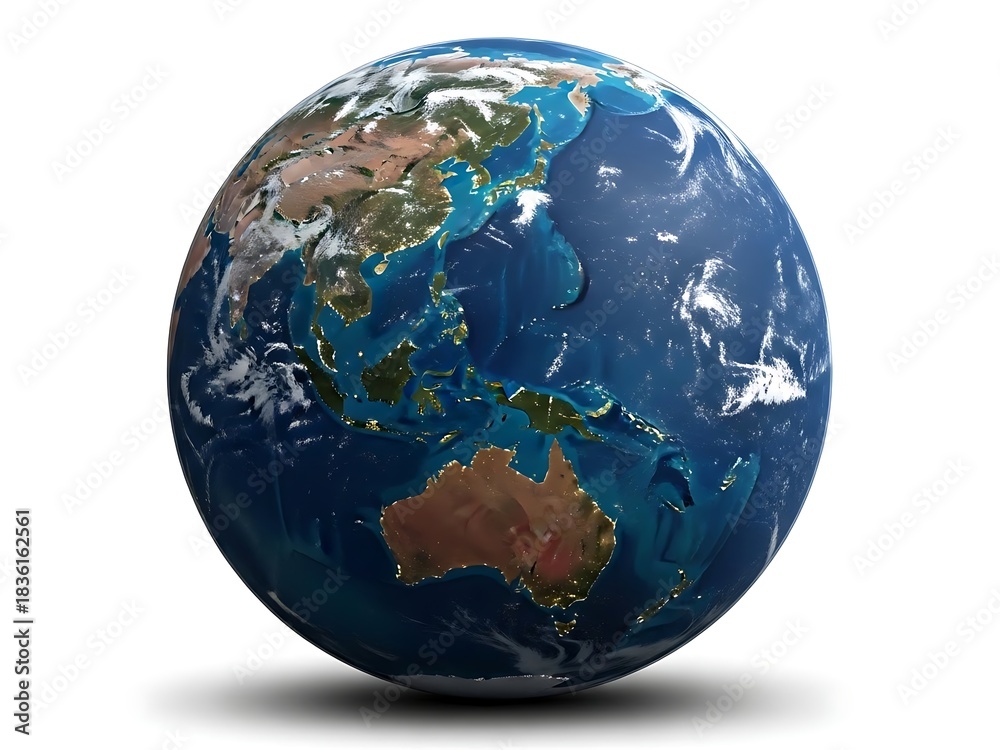Fototapeta premium Planet Earth Render - Asia, Australia, Pacific Ocean