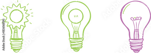 Conceptual illustration of different stages of idea generation process