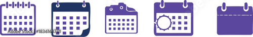 Collection of diverse calendar icons for planning, time, and scheduling