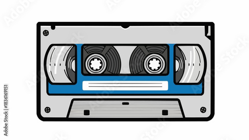 Retro Cassette Tape Illustration for Music and Nostalgia.