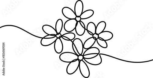 Abstract vector floral background illustration pattern with pink cherry blossoms, leaf, and branch design elements for a summer card or wallpaper decoration