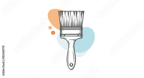 black and white paint brush with colorful accents clip art preview