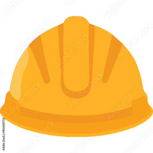 Orange Hard Hat Safety Helmet Construction Site Head Protection Protective Gear Isolated On White Background