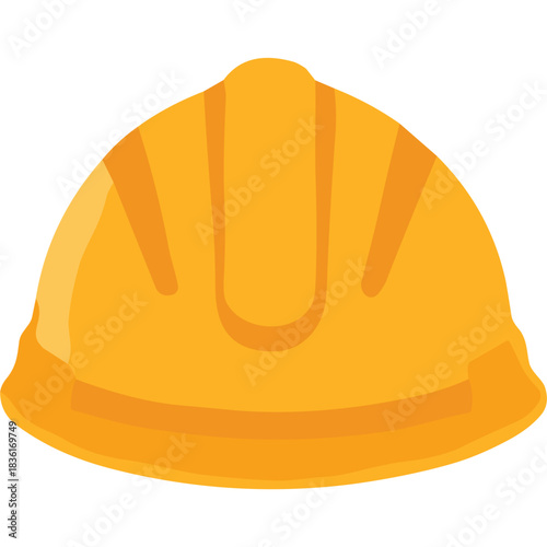 Orange hard hat safety helmet on white background illustration close up view