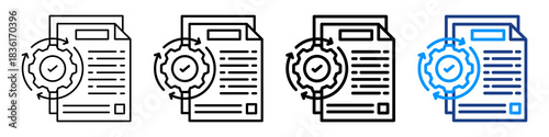 Automated Report Icon Different Style Outline Collection Set.
