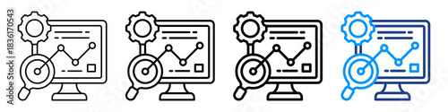 Process Monitoring Icon Different Style Outline Collection Set.
