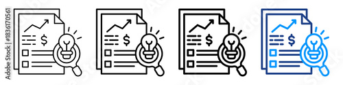 Smart Analytics Icon Different Style Outline Collection Set.