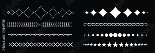 Elegant Geometric Decorative Dividers and Separators Vector Set