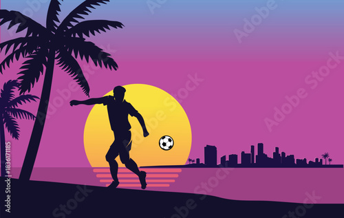 Great modern simple Miami USA spccer background design for any media	