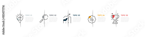 Five-step modern infographic template