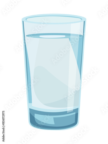 A glass of vodka. Flat vector clipart illustration with isolated background.