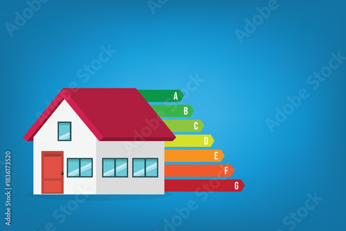 House energy efficiency.  Flat style vector illustration	