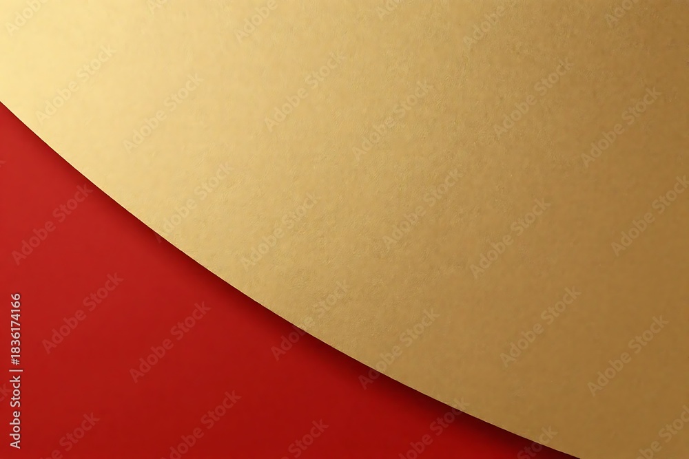 Obraz premium 優雅な曲線を描くゴールデンイエローとレッドの背景