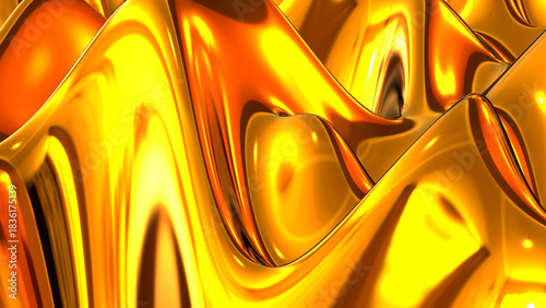 Abstract gold waves backgro...
