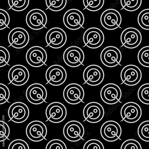 Sperm, Human fertilization seamless pattern isolated on black background