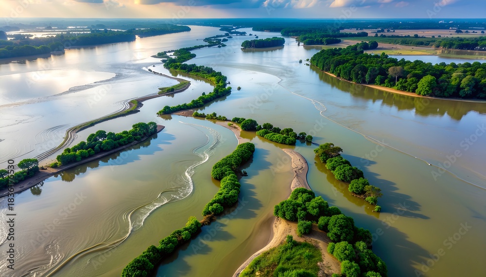 Obraz premium aerial view of the river