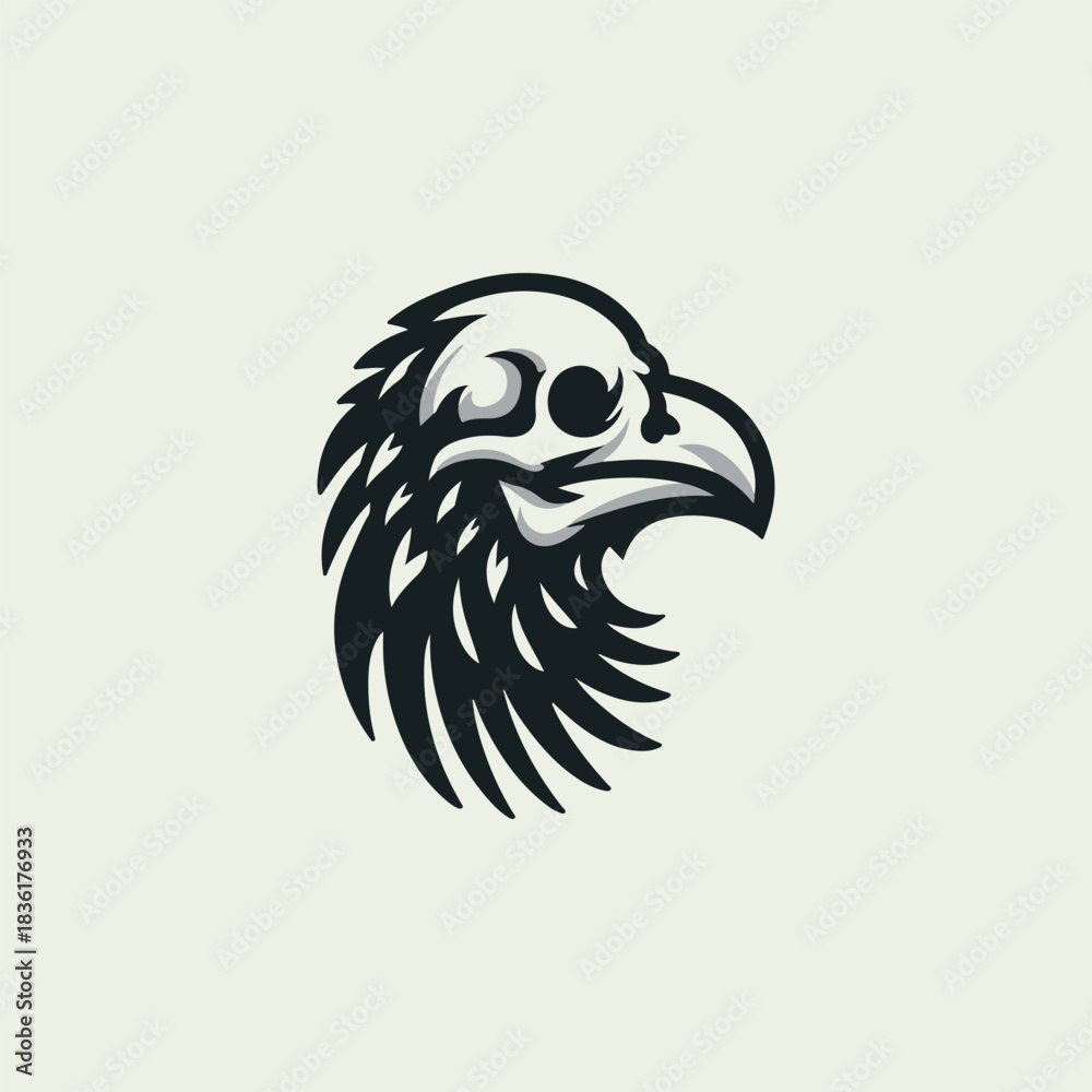 Fototapeta premium Skull Crow Logo