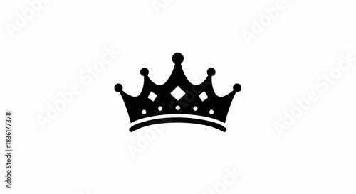 illustration of a crown icon on white background with copy space