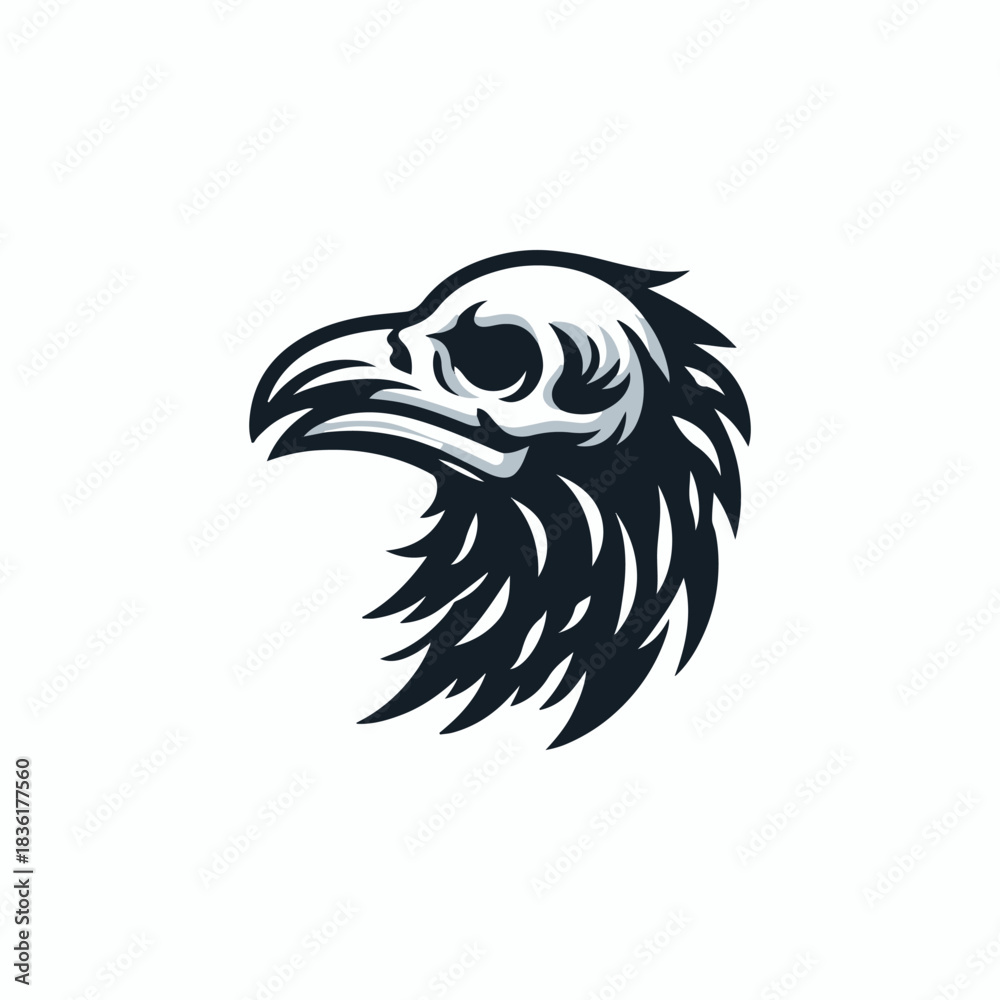 Fototapeta premium Skull Crow Logo