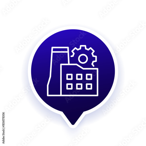 factory icon, manufacturing or production line vector design