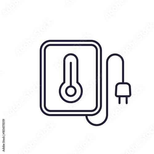 heating pad line icon on white