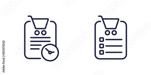 order history line icons, vector