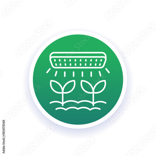 phytolamp icon, LED grow light for plants line vector design
