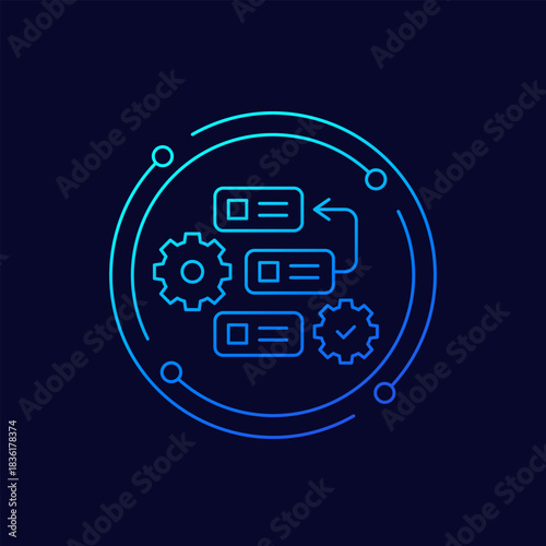 product backlog icon, project management tools, linear design