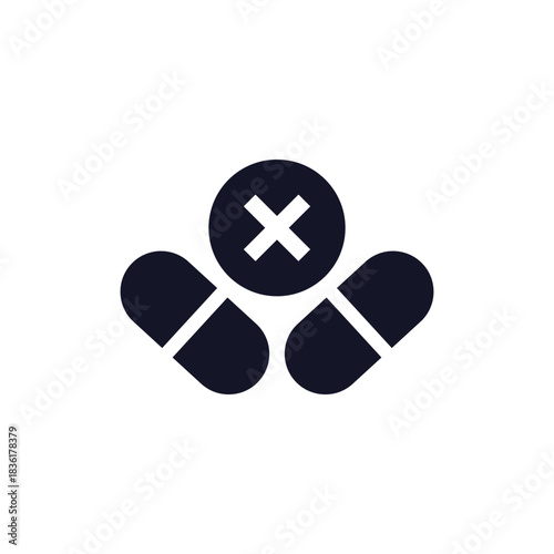 placebo pills icon, pictogram on white
