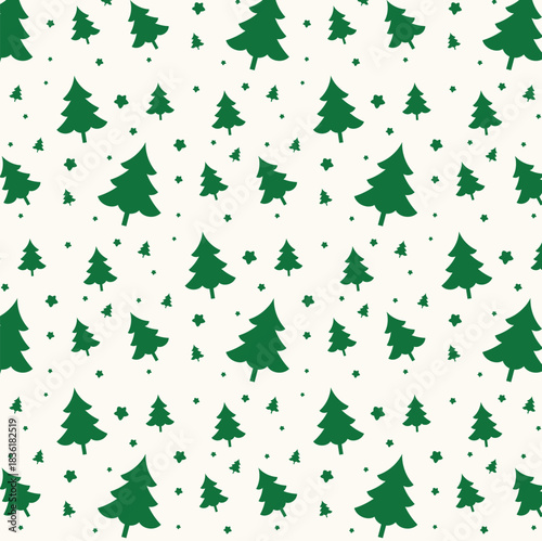 Christmas Tree seamless pattern design, seamless tree, candy canes, Santa and floral pattern, wrapper decoration vector, fabric pattern, Minimalist Merry Christmas season Floral Green template