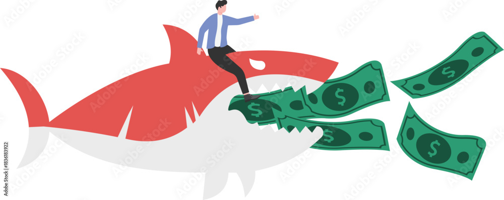 Εκτύπωση καμβά Greedy, greedy businessman, money hungry,