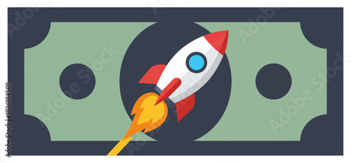 Financial Growth Rocket Concept Fast Investment Startup and Business Success Illustration startup