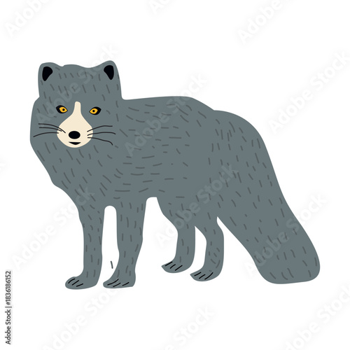 Wolf Animal flat vector illustration on white background.
