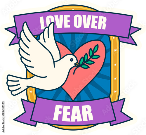 Love Over Fear Dove Graphic