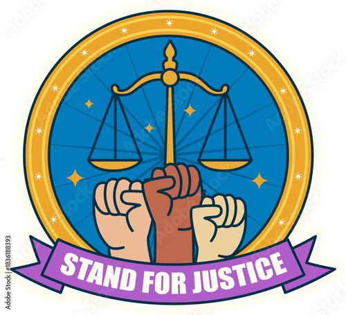 Stand for Justice Illustration with Fists