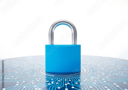 Wallpaper Mural Secure digital lock on circuit board represents cybersecurity Torontodigital.ca