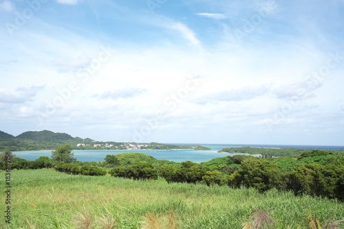 沖縄 石垣島 高台からの川平湾の風景
