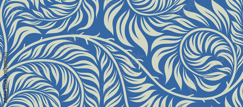 Abstract floral palm leaf seamless pattern.