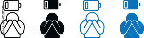 four tired person icons set vector design illustration