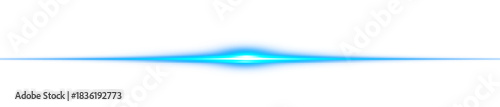 Horizontal Rays of blue light on transparent background.Laser beams png.	
