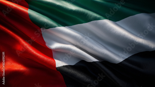 united arab emirates uae flag waving in the wind