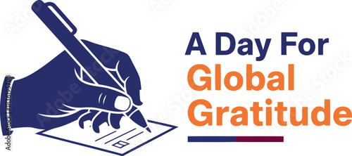 Global gratitude day hand writing thank you message appreciation kindness world kindness day concept