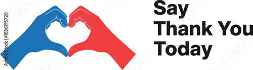 Express gratitude heart hands say thank you today design for appreciation recognition