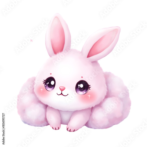 Kawaii Cloud-Shaped Animal Watercolor Clipart – Pastel Cute Cloud Panda, Bunny, Hedgehog, Owl, Fox, Seal, Kitten, Lamb, Elephant & Penguin – Soft Fluffy Pastel Creatures PNG